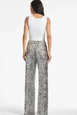 Sachin & Babi Alli Pant - Silver Sequins Flash Sale