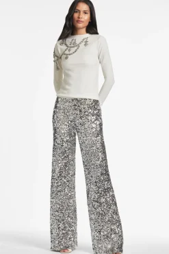 Sachin & Babi Alli Pant - Silver Sequins Flash Sale