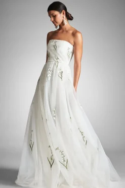 Sachin & Babi Anais Gown - White/Embroidered Floral White/Embroidered Floral Discount