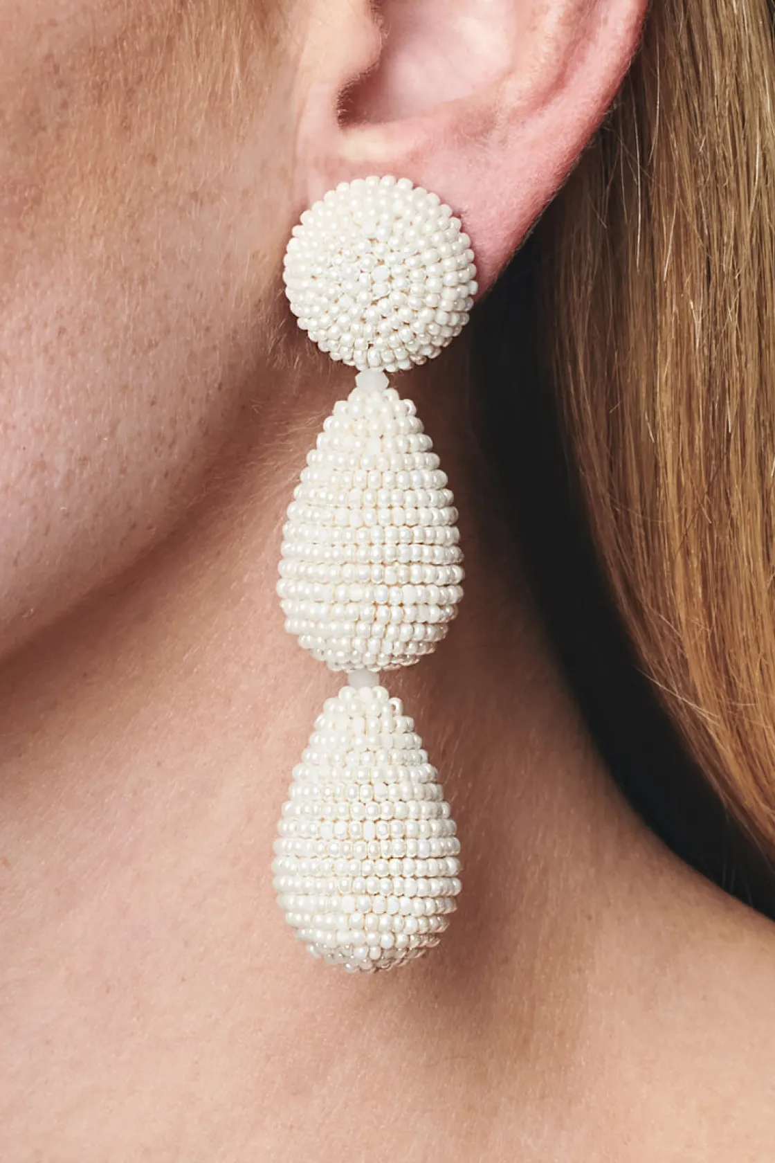 Sachin & Babi Arielle Earrings - Smooth Beads Ivory Hot