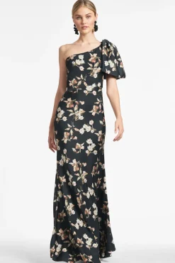 Sachin & Babi Aubrey Gown - Black Venetia Petal Sale