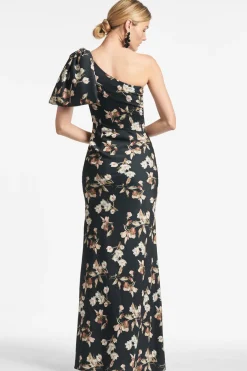 Sachin & Babi Aubrey Gown - Black Venetia Petal Sale