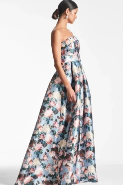 Sachin & Babi Brielle Gown - Ice Blue Garden Discount