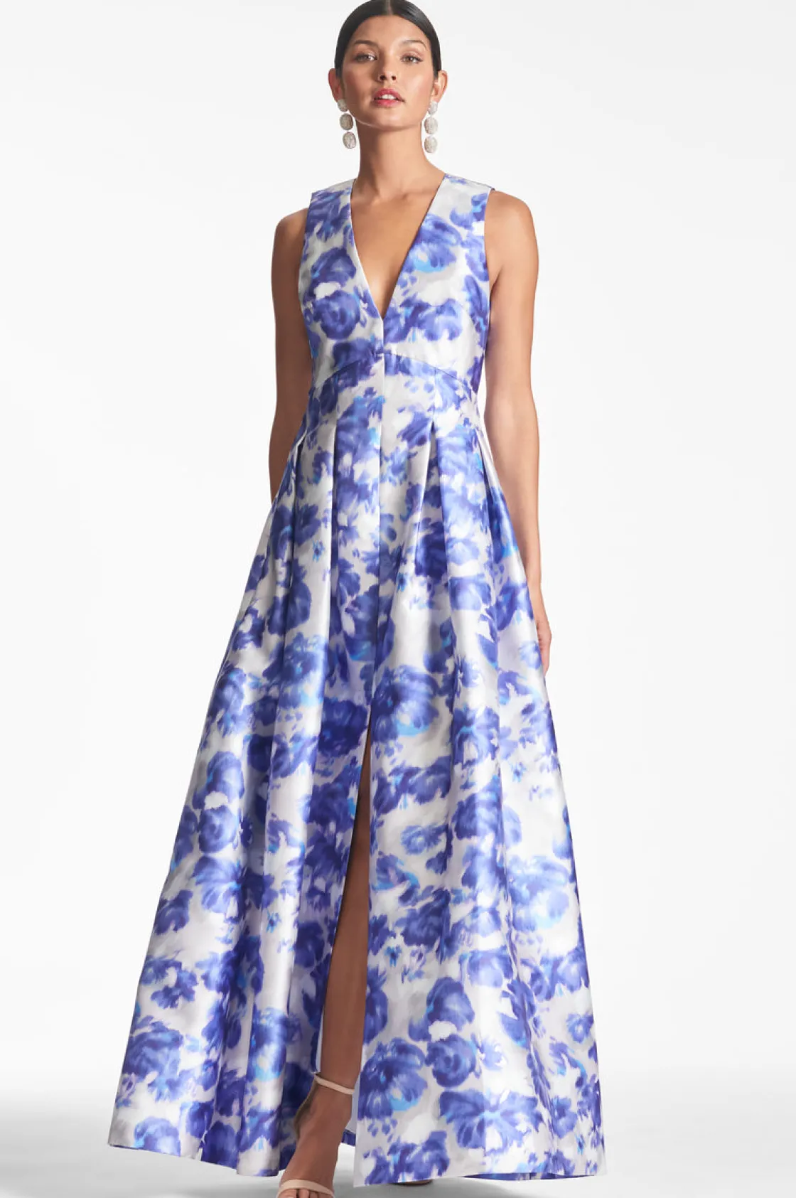 Sachin & Babi Brooke Gown - Azure Watercolor Floral Cheap