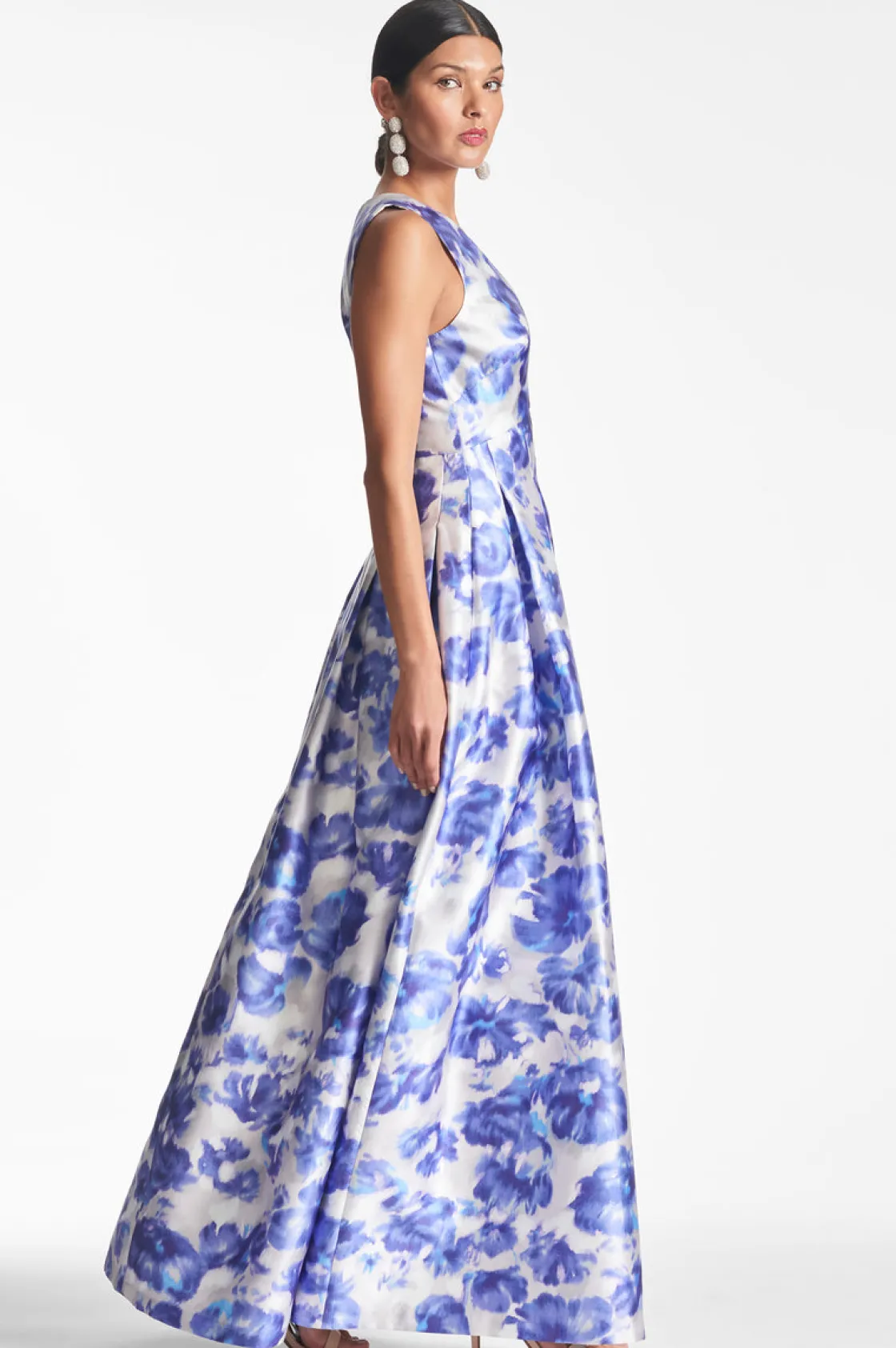 Sachin & Babi Brooke Gown - Azure Watercolor Floral Cheap