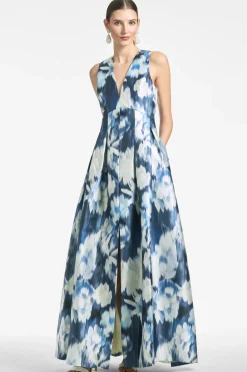 Sachin & Babi Brooke Gown - Blue Ikat Floral Store