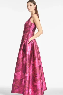 Sachin & Babi Brooke Gown - Magenta Bella Bouquet Fashion