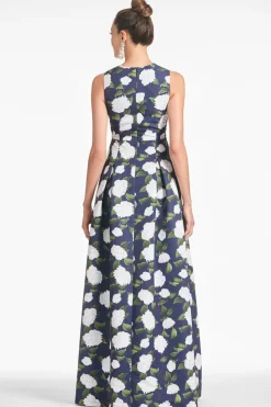 Sachin & Babi Brooke Gown - Navy/Ivory Moonlit Garden Navy/Ivory Moonlit Garden Cheap