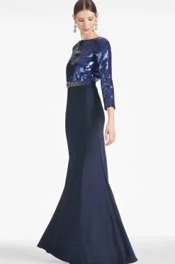 Sachin & Babi Christabel Gown - Sapphire/Midnight Sapphire/Midnight Shop