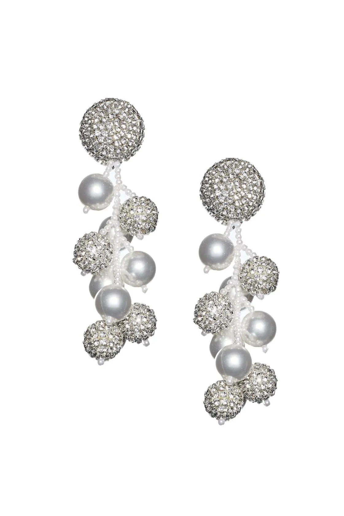 Sachin & Babi Coconut Earrings - Crystals / Pearls Clear / Pearl Flash Sale