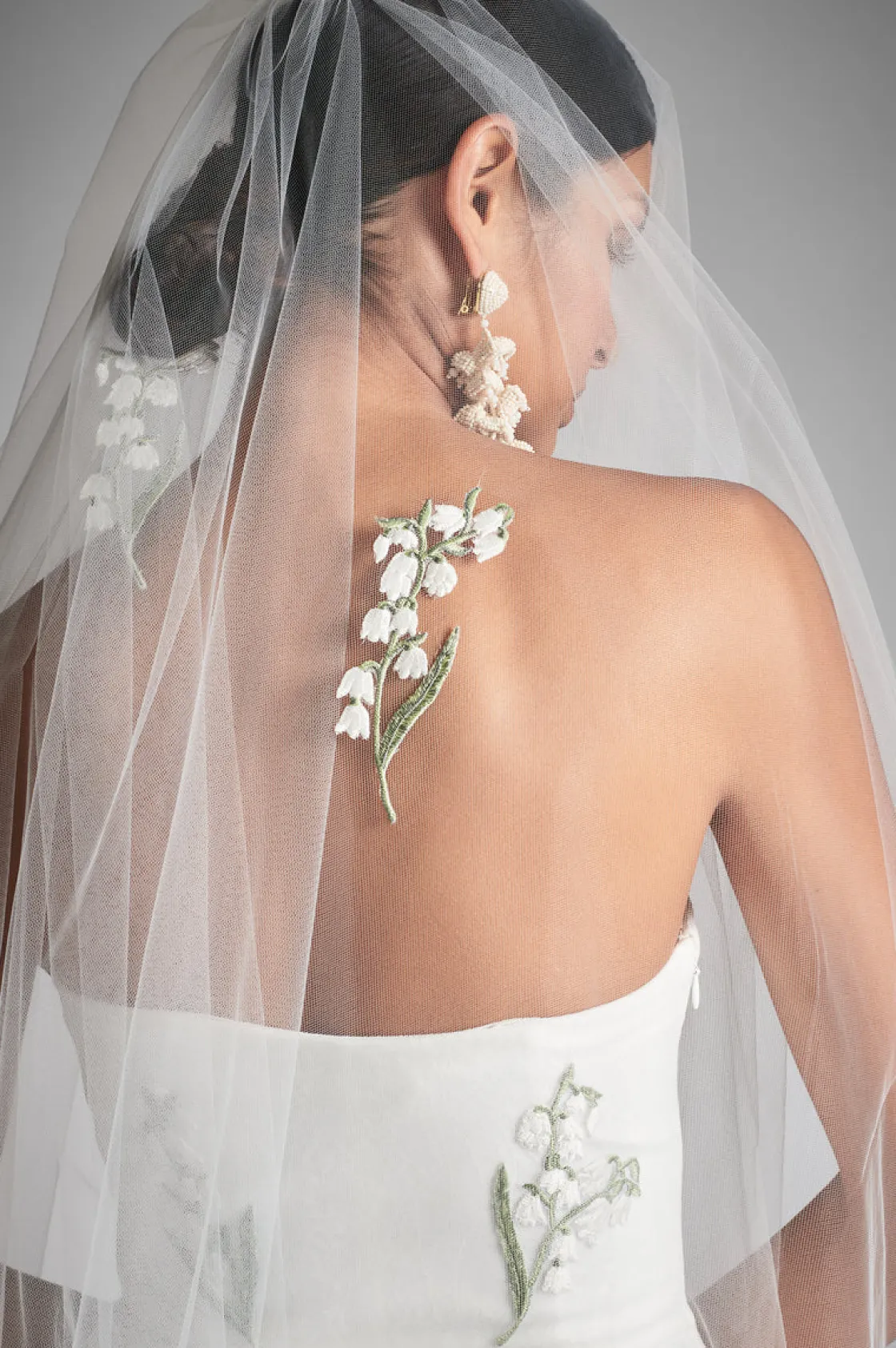 Sachin & Babi Damira Veil - White/Embroidered Floral White/Embroidered Floral Discount
