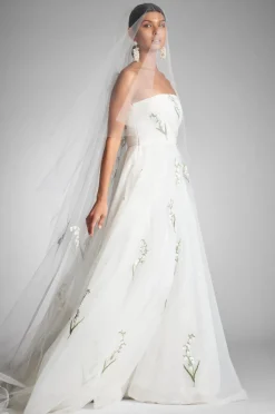 Sachin & Babi Damira Veil - White/Embroidered Floral White/Embroidered Floral Discount