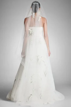 Sachin & Babi Damira Veil - White/Embroidered Floral White/Embroidered Floral Discount