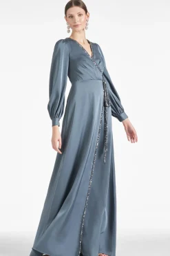 Sachin & Babi Dorthea Gown - Gunmetal Flash Sale