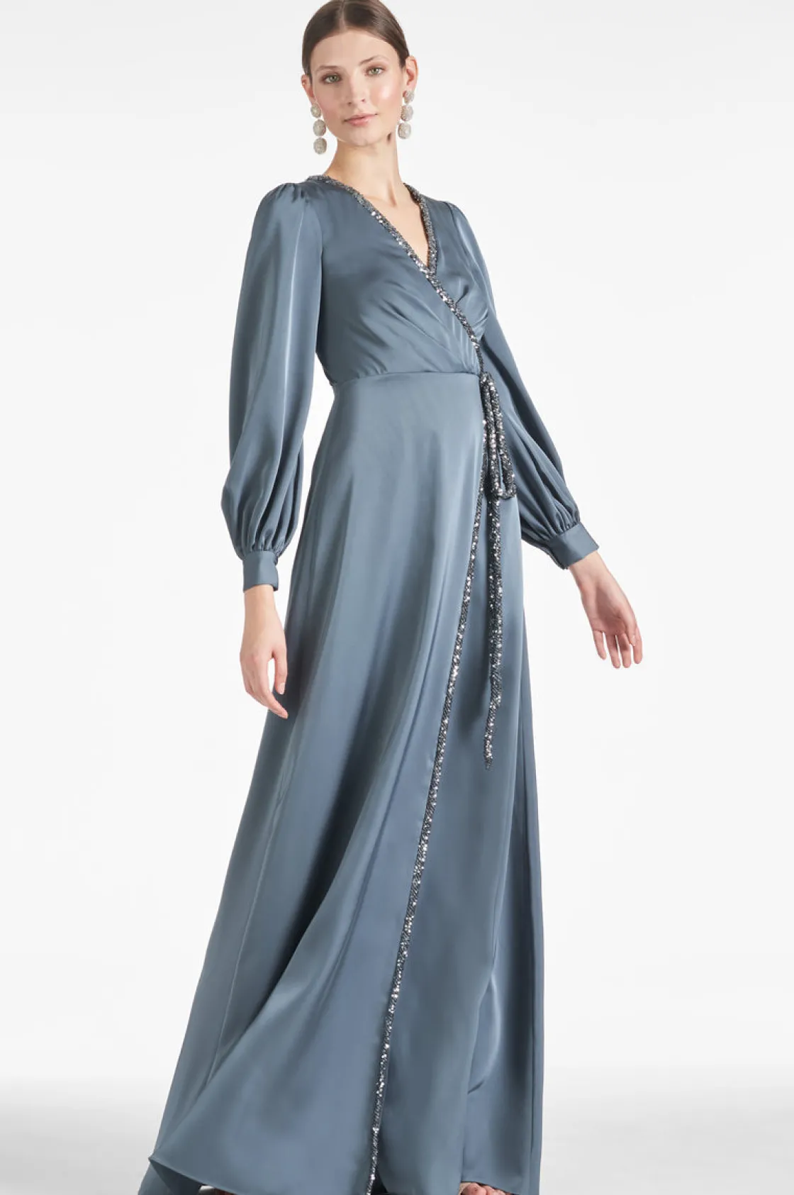 Sachin & Babi Dorthea Gown - Gunmetal Flash Sale