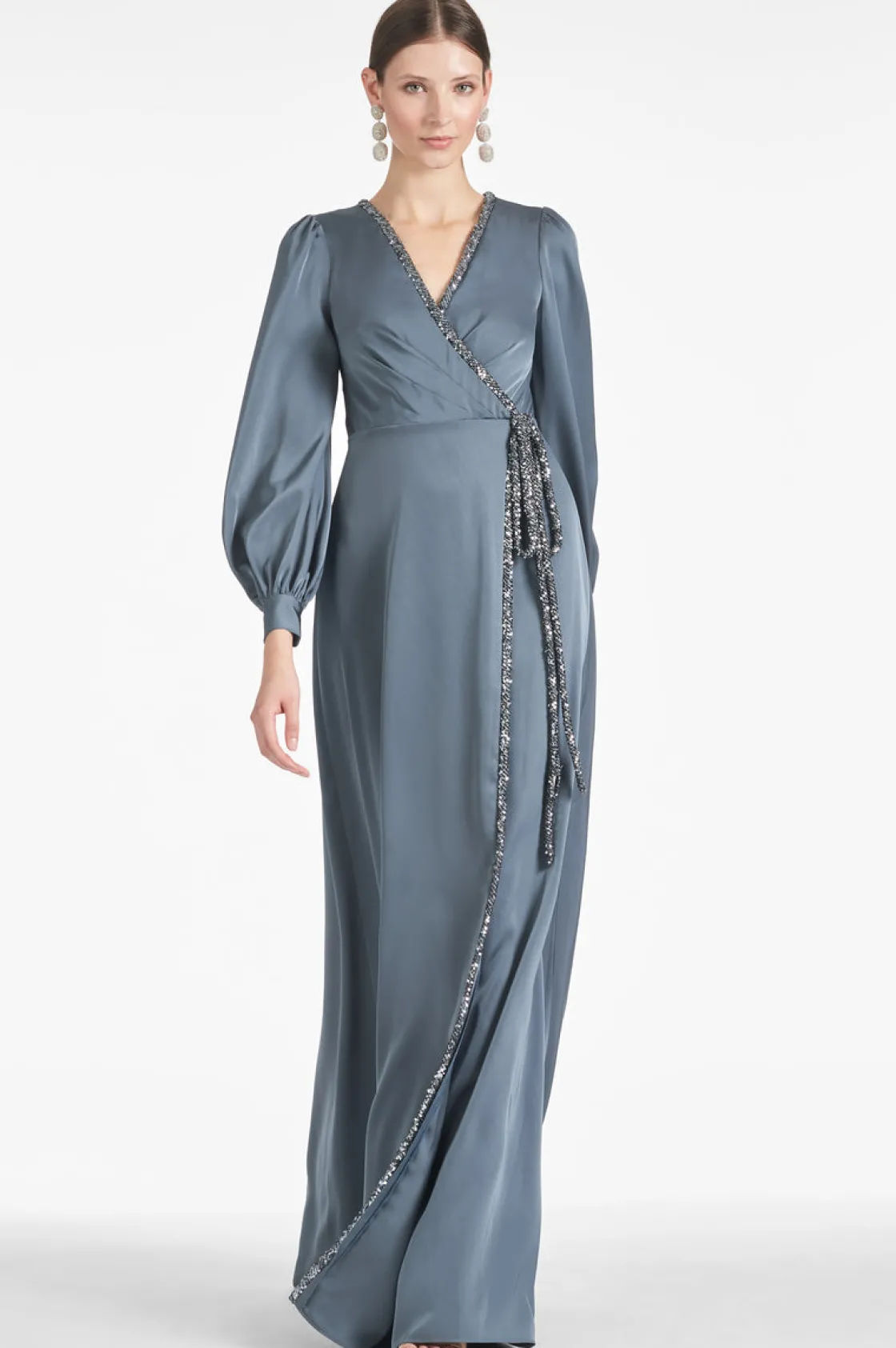 Sachin & Babi Dorthea Gown - Gunmetal Flash Sale