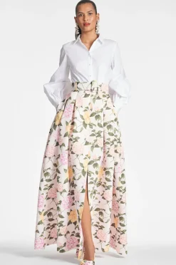 Sachin & Babi Florence Gown - White/Pink Lemonade Bouquet White/Pink Lemonade Bouquet Cheap