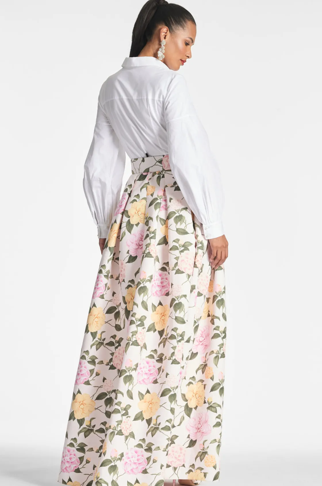Sachin & Babi Florence Gown - White/Pink Lemonade Bouquet White/Pink Lemonade Bouquet Cheap