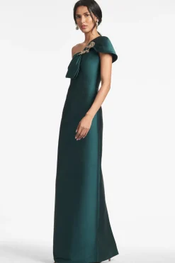 Sachin & Babi Ines Gown - Forest Green Cheap