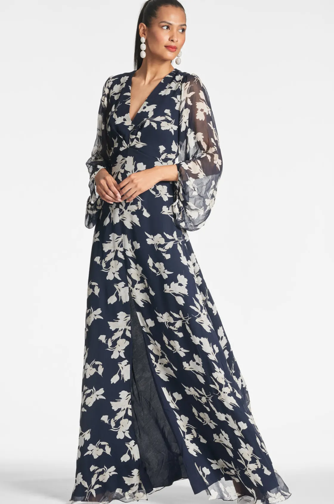 Sachin & Babi Jenny Gown - Navy Venetia Petal Discount