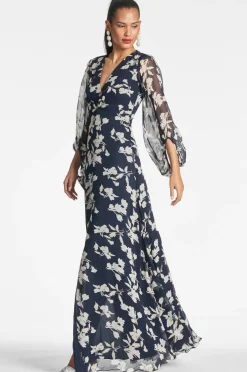 Sachin & Babi Jenny Gown - Navy Venetia Petal Discount