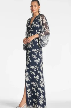 Sachin & Babi Jenny Gown - Navy Venetia Petal Discount