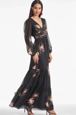 Sachin & Babi Jules Gown - Noir Blossom Clearance