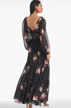 Sachin & Babi Jules Gown - Noir Blossom Clearance