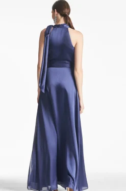 Sachin & Babi Kayla Gown - Deep Cobalt Cheap
