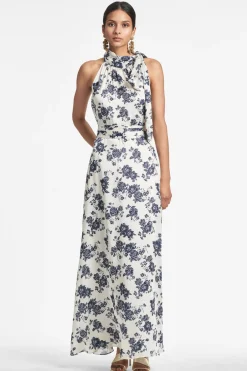 Sachin & Babi Kayla Gown - Ivory u0026 Navy Peony Ivory & Navy Peony Outlet