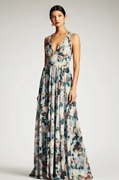 Sachin & Babi Kenzia Gown - Ice Blue Garden Cheap