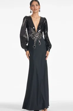 Sachin & Babi Lane Gown - Black Cheap