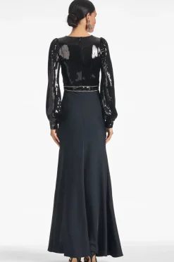 Sachin & Babi Lane Gown - Black Cheap
