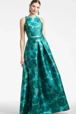 Sachin & Babi Lexie Top - Emerald Watercolor Floral Cheap