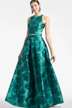 Sachin & Babi Lexie Top - Emerald Watercolor Floral Cheap