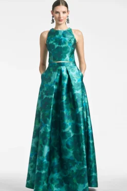 Sachin & Babi Lexie Top - Emerald Watercolor Floral Cheap