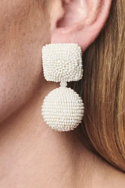 Sachin & Babi Lydia Earrings - Smooth Beads Ivory Fashion