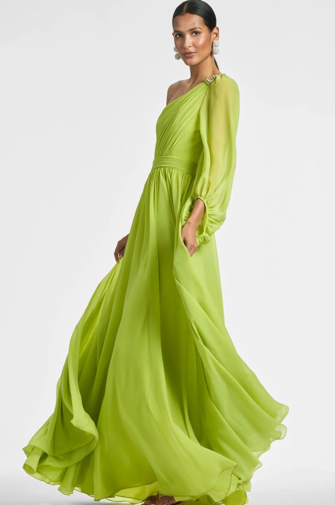Sachin & Babi Makayla Gown - Chartreuse Best Sale