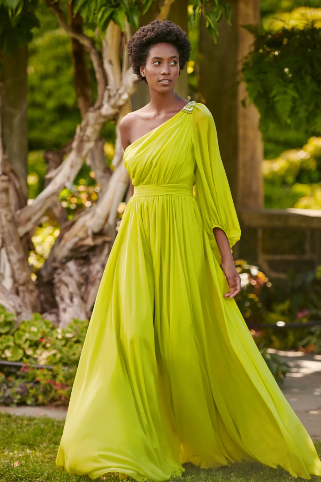 Sachin & Babi Makayla Gown - Chartreuse Best Sale