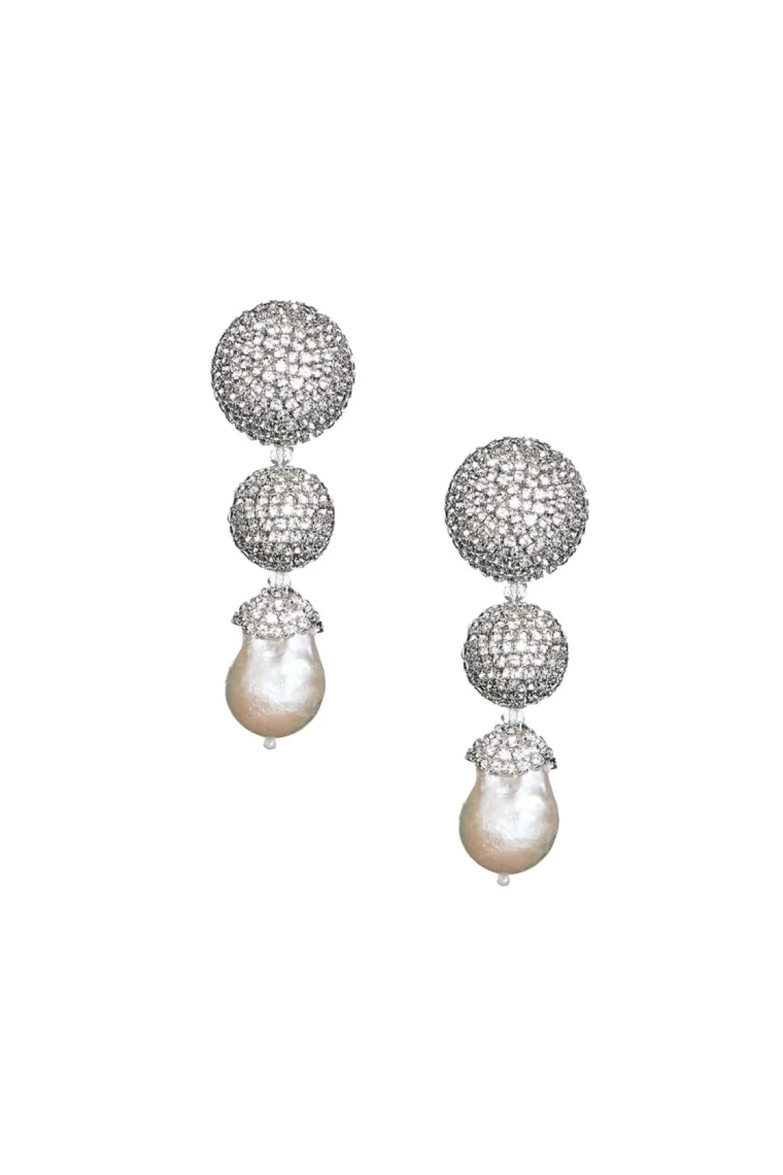 Sachin & Babi Maribel Earrings - Crystals / Baroque Pearl Clear / Pearl Flash Sale
