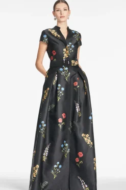 Sachin & Babi Marta Gown - Noir Bouquet Hot