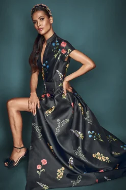Sachin & Babi Marta Gown - Noir Bouquet Hot