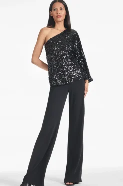Sachin & Babi Morgan Top - Sequins Black Clearance
