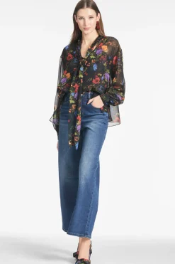 Sachin & Babi Nora Top - Noir Wildflower Discount