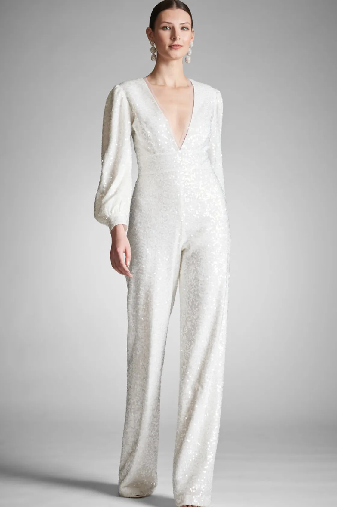 Sachin & Babi Presly Jumpsuit - Ivory Sequins Clear/Ivory Discount