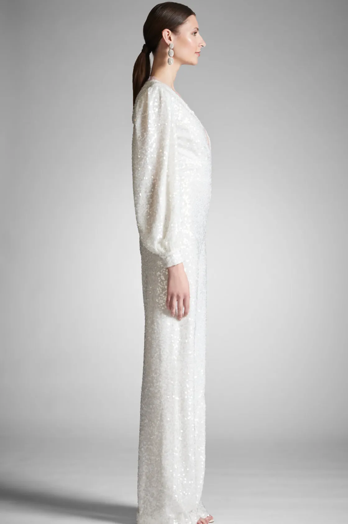 Sachin & Babi Presly Jumpsuit - Ivory Sequins Clear/Ivory Discount