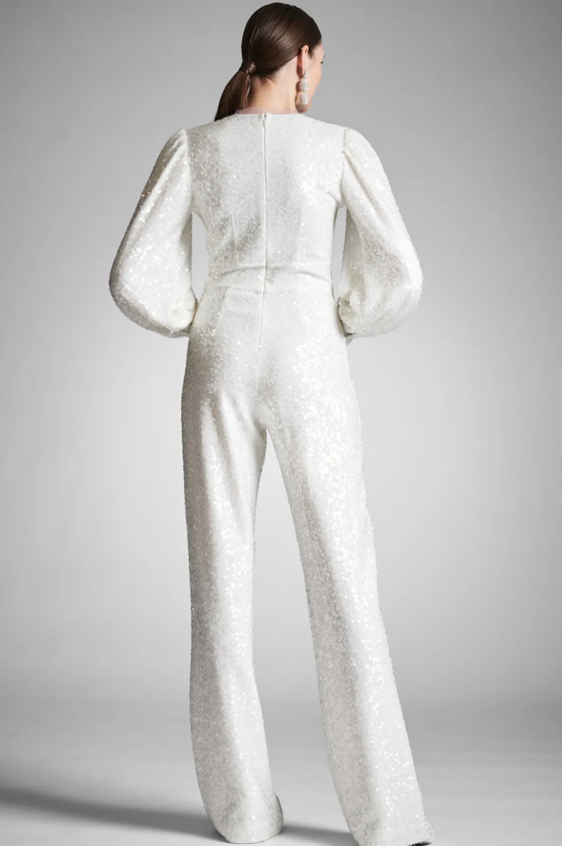 Sachin & Babi Presly Jumpsuit - Ivory Sequins Clear/Ivory Discount