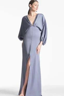 Sachin & Babi Satin Gabby Gown - Cool Grey Best