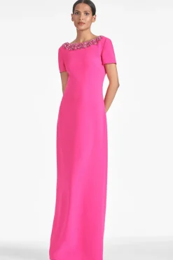 Sachin & Babi Shiloh Gown - Electric Pink Flash Sale