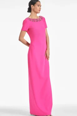 Sachin & Babi Shiloh Gown - Electric Pink Flash Sale